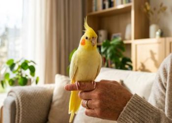 یک عروس هلندی لوتینو زیبا و شاداب روی دست صاحبش در یک خانه روشن - راهنمای پنجه مگ